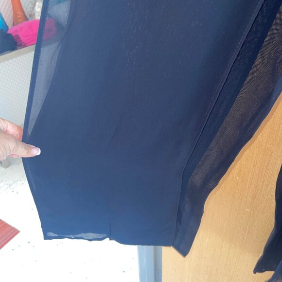 Tadashi Vintage 1990s Womens Pants Size Small Black Layered Chiffon Wide Leg - Picture 9 of 12